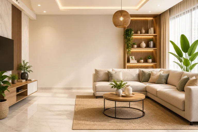 Modern living room ideas for small homes with neutral colors and minimalist furniture